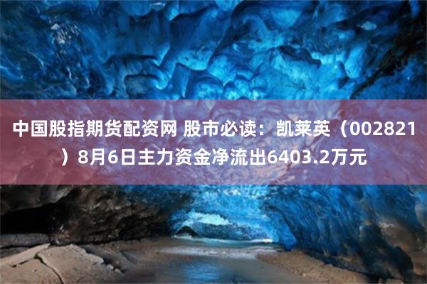 中国股指期货配资网 股市必读：凯莱英（002821）8月6日主力资金净流出6403.2万元