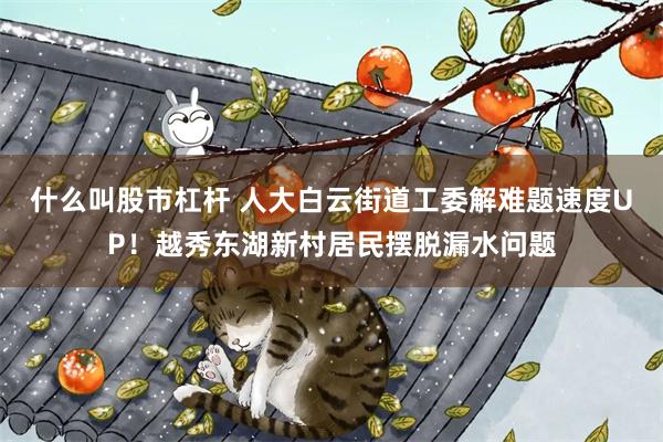什么叫股市杠杆 人大白云街道工委解难题速度UP！越秀东湖新村居民摆脱漏水问题
