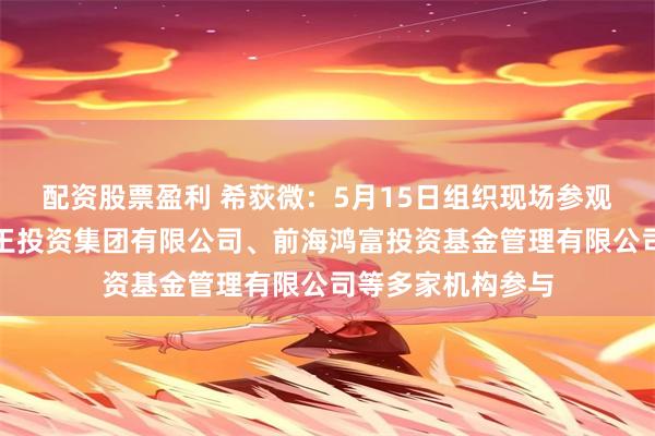配资股票盈利 希荻微：5月15日组织现场参观活动，深圳市麻王投资集团有限公司、前海鸿富投资基金管理有限公司等多家机构参与