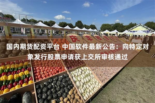 国内期货配资平台 中国软件最新公告：向特定对象发行股票申请获上交所审核通过
