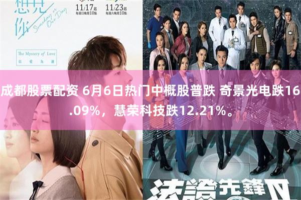 成都股票配资 6月6日热门中概股普跌 奇景光电跌16.09%，慧荣科技跌12.21%。