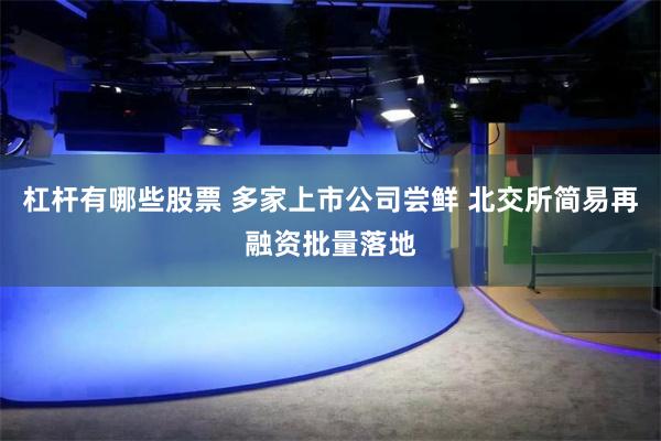杠杆有哪些股票 多家上市公司尝鲜 北交所简易再融资批量落地