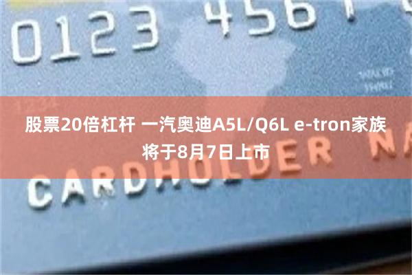 股票20倍杠杆 一汽奥迪A5L/Q6L e-tron家族将于8月7日上市