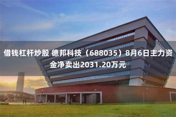 借钱杠杆炒股 德邦科技（688035）8月6日主力资金净卖出2031.20万元