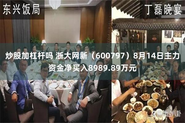 炒股加杠杆吗 浙大网新（600797）8月14日主力资金净买入8989.89万元