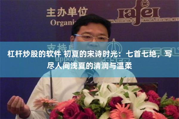 杠杆炒股的软件 初夏的宋诗时光：七首七绝，写尽人间浅夏的清润与温柔